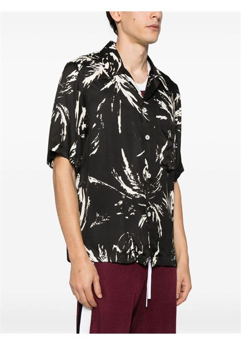 Black printed shirt Wales Bonner - men WALES BONNER | MS25SH08VI059900